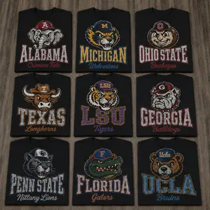 All Team College Mascot Football T-Shirt Vintage University Sports Fan Tee Retro Game Day Graphic Shirt Campus Pride Apparel Unisex Gift for Alumni & Football Lovers