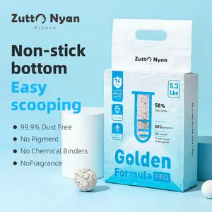 ZuttoNyan 5-in-1 Natural Clumping Tofu Mixed Cat Litter,5.3lb/bag,Fast Clumping,Dust Free,Low Tracking,Odor free,Flushable