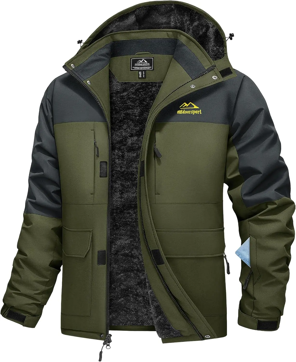 Men's Winter Coats Ski Snow Waterproof Jackets Fleece Warm Snowboard Hooded Jacket Parka Raincoats 9 Pockets