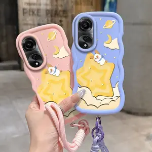 1 Piece Star Puppy Suitable For OPPO A78 /A79 /A77/A77s Premium Flexible Phone Case Cover Suitable For OPPO A78 4G Perfect For Travel Featuring High-Quality And Lanyard
