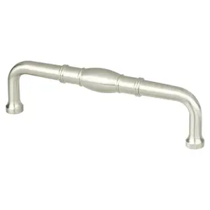 212 MAIN Forte Door Knob Pull - Door Hardware, 4 in. CC, Brushed Nickel Finish, Zinc Base