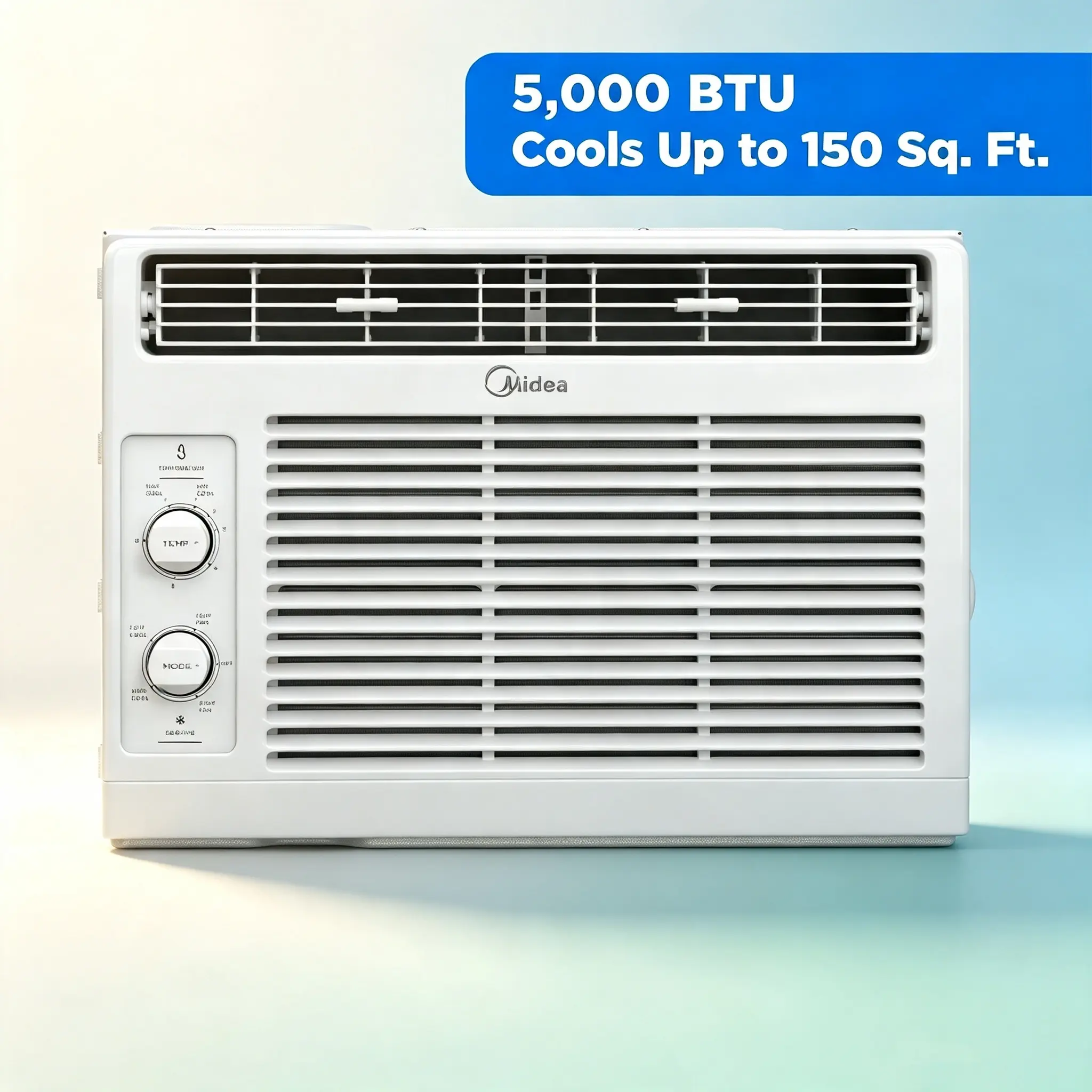 Midea 5000 BTU Mechanical Window Air Conditioner Compact Quiet Energy Saving AC Unit for Bedroom Office Small Room Cools Up To 150 Sq Ft Reusable Filter Easy DIY Setup White US Warehouse Fast Shipping(Like New)
