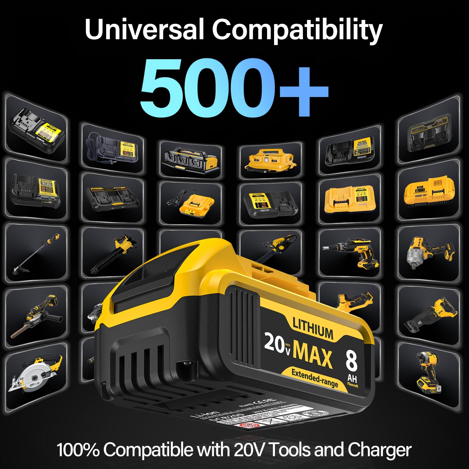 6/4/2/1 Packs, Replacement Battery for DeWalt Power Tools, 8000mAh 20V, Compatible with DeWalt Batteries DCB200, DCB20