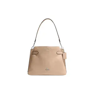COACH Hanna Series Solid Logo Leather Handbag for Women in Beige