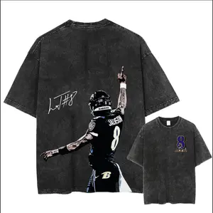 Lammar Jackson 8 Acid Wash Shirt, Game Day Ooutfit Washed Tee, Jackson Graphic Football Player Perfect Gift for Fan Acid Wash Tshirt