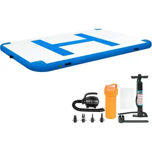 VEVOR Inflatable Floating Dock 10x 6.5 ft, Inflatable Dock Platform with Electric Air Pump, Inflatable Swim Platform 6 Inch Thick, Floating Dock 5 - 6 People, Floating Platform for Pool Beach OceanVEVOR Super Brand Day