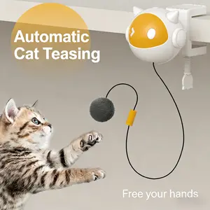 Cat teaser stick, pet toy, up and down cat ball, self-entertainment and boredom-relieving toy ball, automatic telescopic cat toy, cat toy