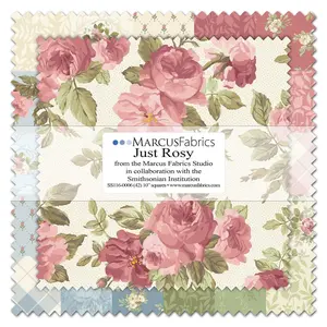 Just Rosy 10" Quilt Cotton Layer Cake - Marcus Fabrics in collaboration w/ Smithsonian Institution #SS116 - 42 Precut 10 inch Fabric Squares