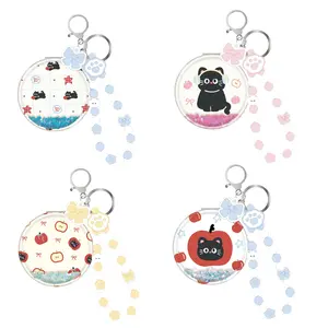 Rumilife A Variety of Compact Mirror Series Sparkly Cat Mirror Keychain - Kawaii Portable Pocket Mirror