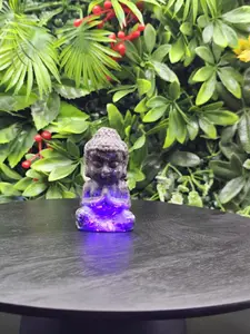 Yooperlite Buddha Carving: Fluorescent Crystal Decor, Spiritual Gift