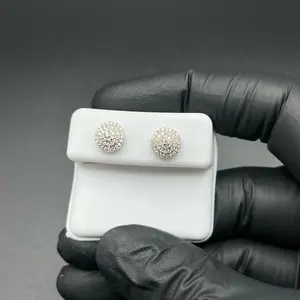 VVS moissanite 925 silver screwback earrings