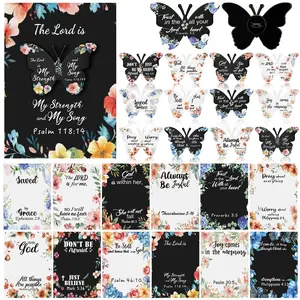 48 Set Mother's Day Christian bible verse pins with Scripture Card Cross Lapel Pin Jesus Badge Beautiful Brooch Teacher Appreciation Week Graduation Season Church Bible Accessories Religious Gift for Women Men Coworker Sunday School Classroom Prize