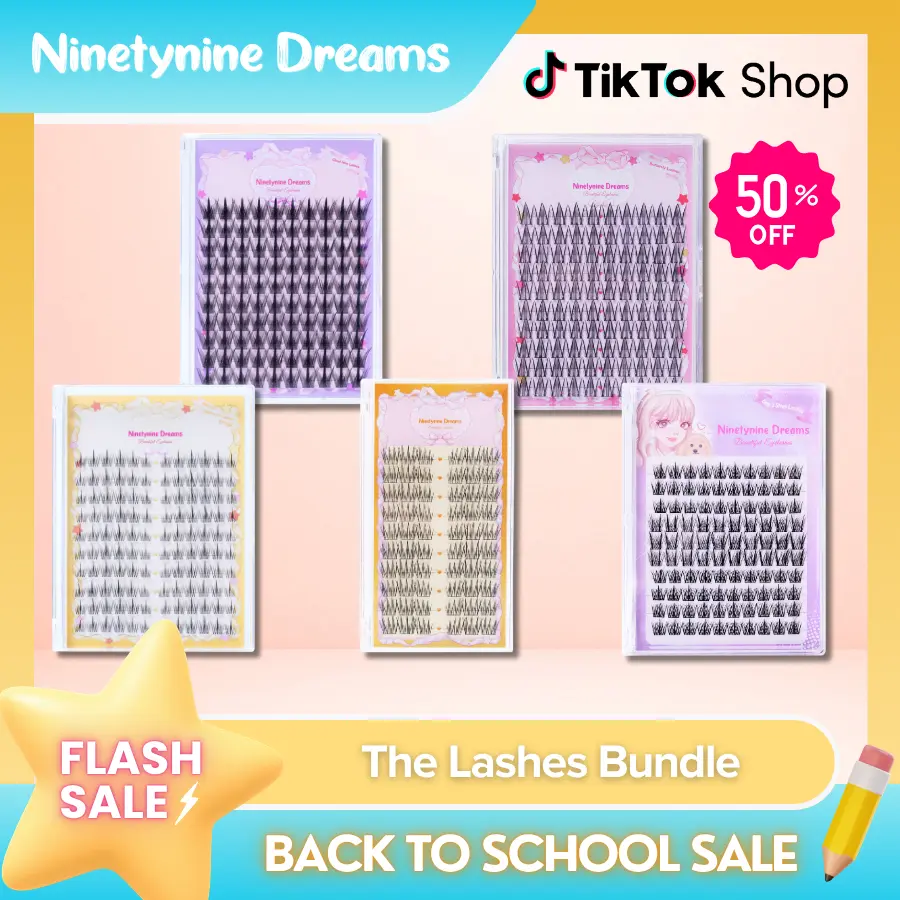 Ninetynine Dreams 480PCs Manhua Lashes Bundle - idol, Easy-Three-Steps, Cloud Nine, Butterfly, Sunflower | Waterproof Long-Lasting Reusable Beginner-Friendly DIY Lash Clusters Ultra-Thin Band Anime Manhua Natural Dramatic Individual False Lashes Mix