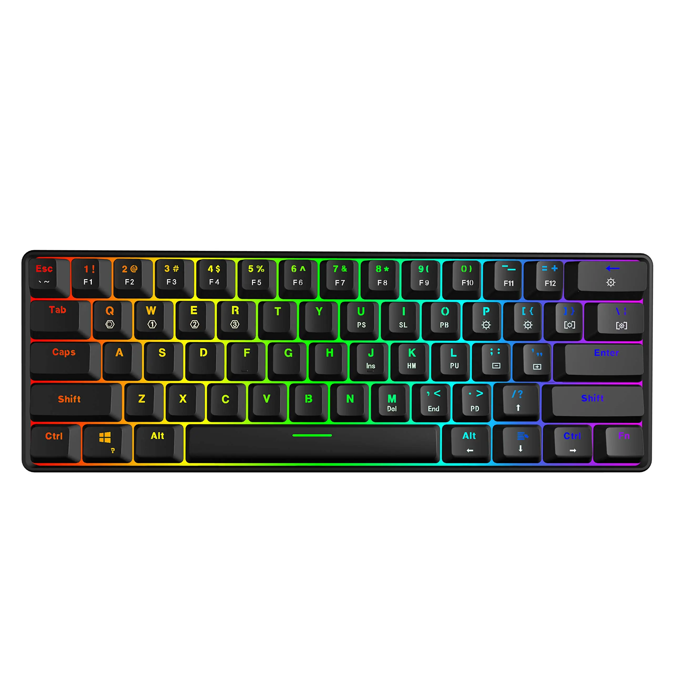Gk61 Sk61 60% Mechanical 61 Keys Portable Small Full Gaming Red Hot Swappable Rgb For Pc Laptop