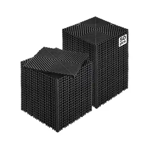 VEVOR Interlocking Drainage Mat, 12x 12 Modular Interlocking Cushion, 50 Pcs Splicing Drainage Mats, Non-Slip Black PP Drainage Floor Tile and Shower Mat, for Garage, Garden, Kitchen Outdoor