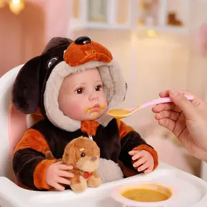 BABESIDE Lifelike Reborn Baby Dolls Carina - 20 Inch Realistic Baby Doll Girl with Cute Dog Costume (Puppy Doll Included) Soft Body Real Life Baby Doll, Gift for Girls 3+ Years Old and Collectors