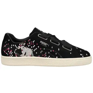 PUMA Womens Suede Heart Digit Embroidery Sneakers Shoes Casual - Black