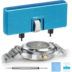 Swiilpo Watch Battery Replacement Kit, Watch Back Remover for Rotate Open Watch Cover, Watch Opening Tool, Watch Strap Removal, Watch Case Opener with Anti-scratch film, Spring Bar, Instruction ManualQuesearQuesear