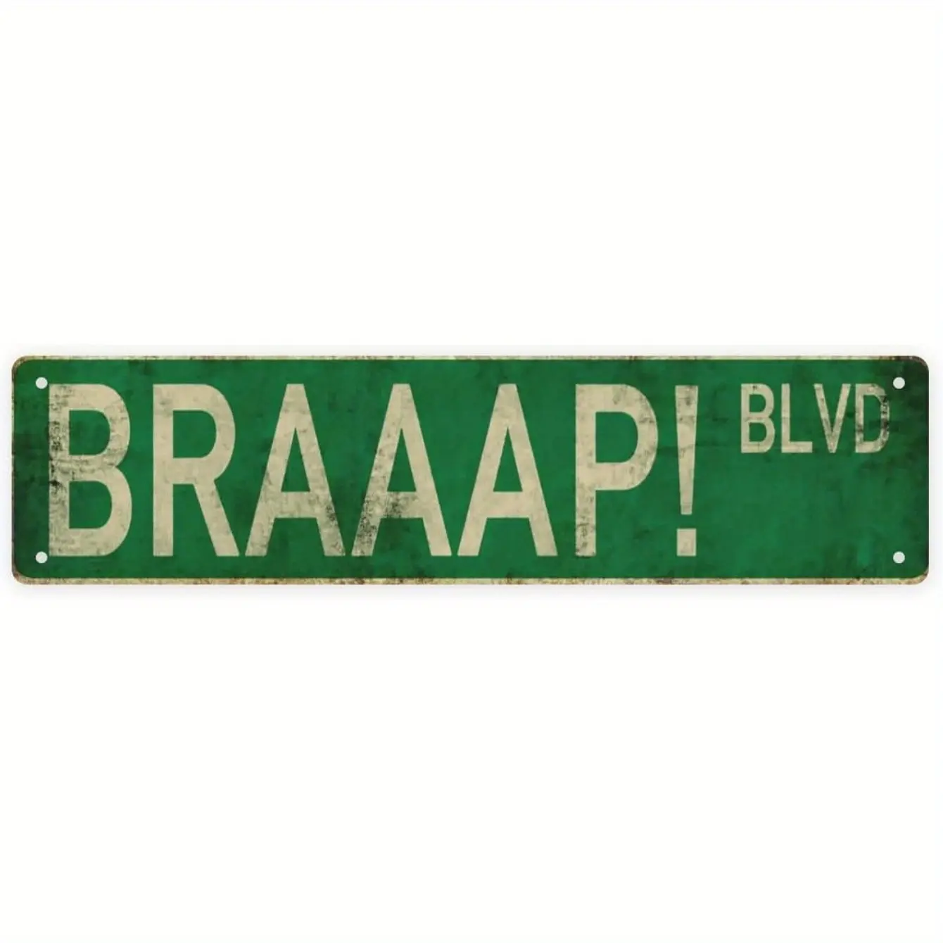 Braaap BLVD Street Motocross Motorcycle Racing Racer Rider Trials Off Road Dirt Bike Enduro Rally Mechanic Man Cave Garage Tin Plaque Wall Art Poster 4"x16" - Variant