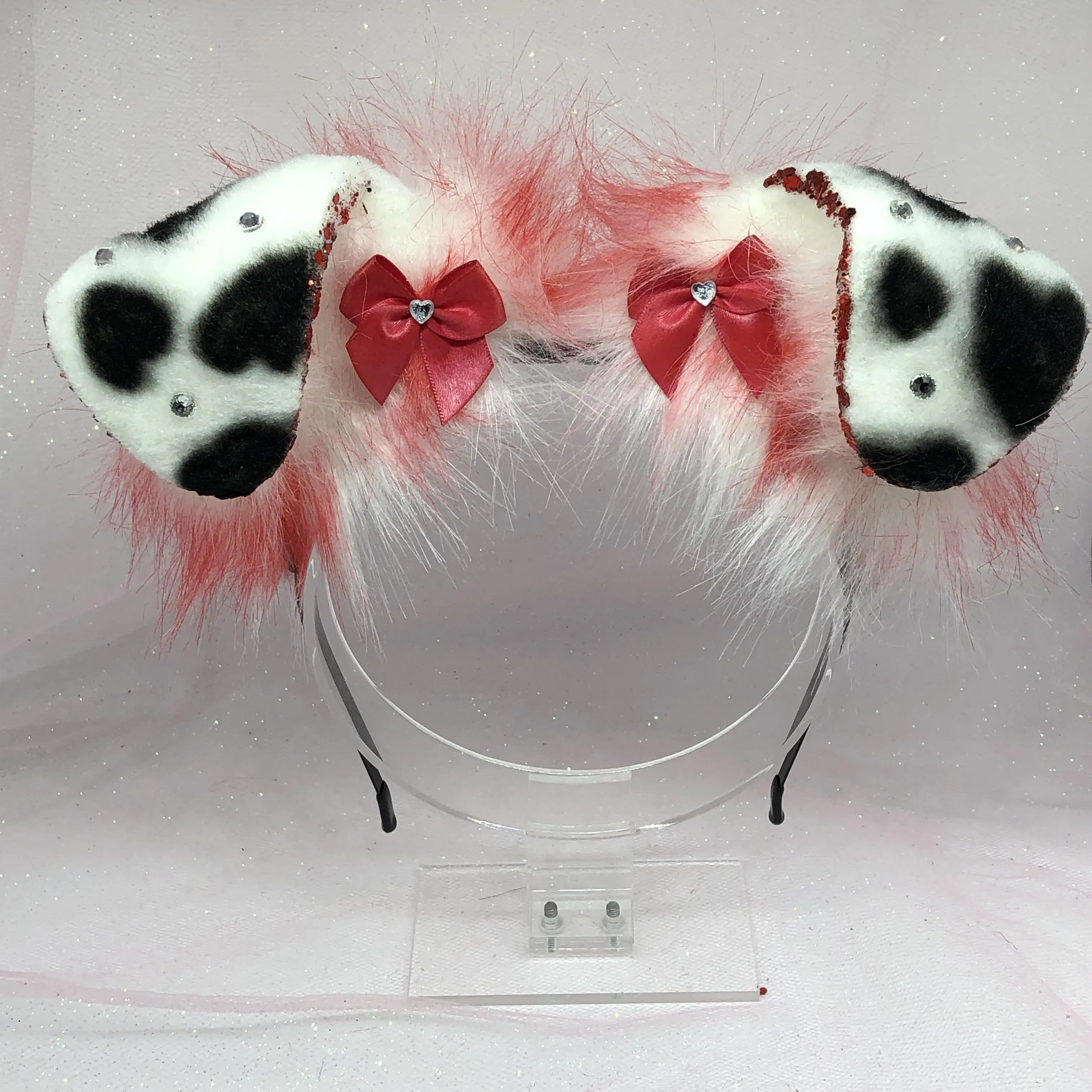 Red Glam Dalmatian  Ear Headband costume Halloween