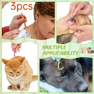 3-Piece Tick Removal Tool Set, Multi-Color Options, Efficient and Safe, Pet Tick Remover for Dogs, Cats, Horses, Humans, Boxed Tick Tweezers