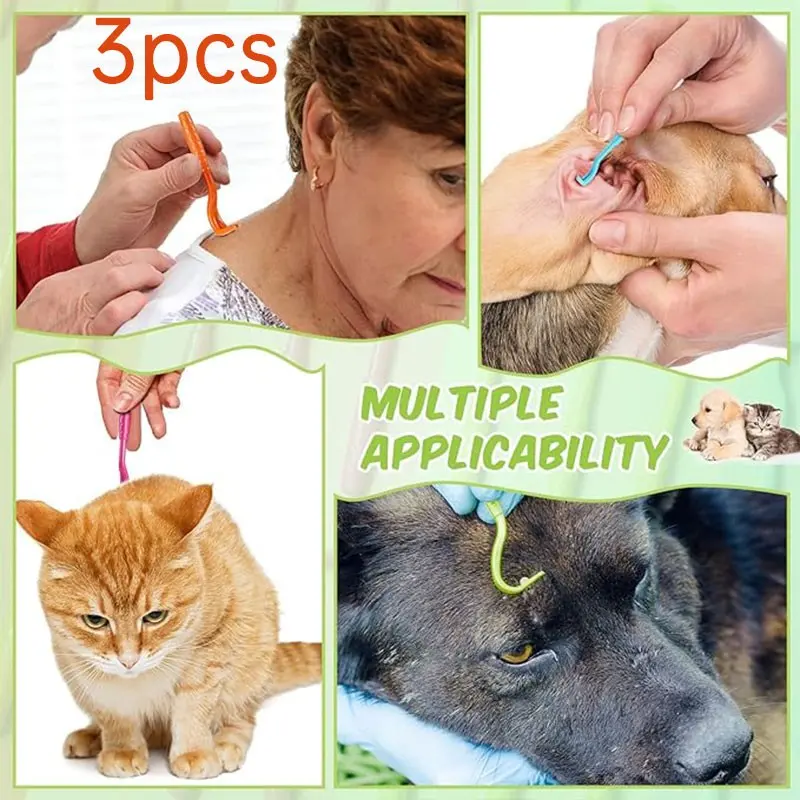 3-Piece Tick Removal Tool Set, Multi-Color Options, Efficient and Safe, Pet Tick Remover for Dogs, Cats, Horses, Humans, Boxed Tick Tweezers