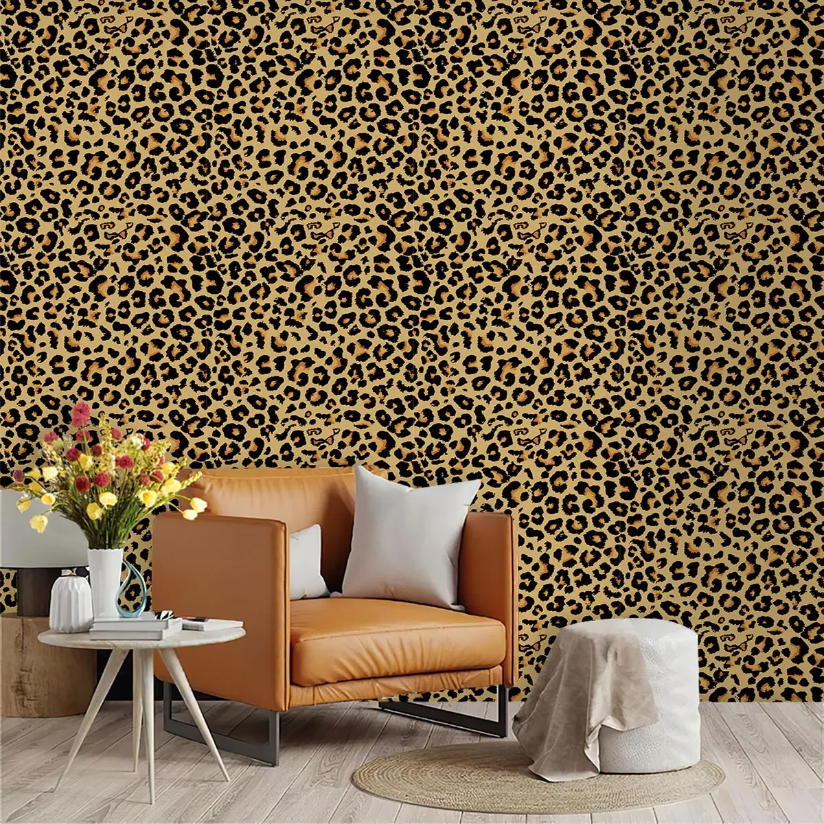 Classic Base Leopard Print Wallpaper, PVC Material, Self-Adhesive, Ideal for Kitchen/living Room/bedroom Decor