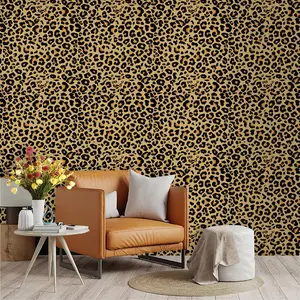 Classic Base Leopard Print Wallpaper, PVC Material, Self-Adhesive, Ideal for Kitchen/living Room/bedroom Decor