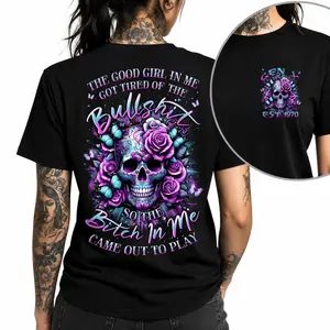 [KingZlia] Custom Year Gen X T-shirt, The Good Girl In Me Got Tired Bullsht, 100% Cotton Top Unisex Comfort Womenswear Menswear