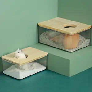 Rectangular Hamster Bath Tub, Dual-Purpose Bathroom Toilet Bathtub, Ideal for Small Pets, Easy Clean Design, Space-Saving Solution