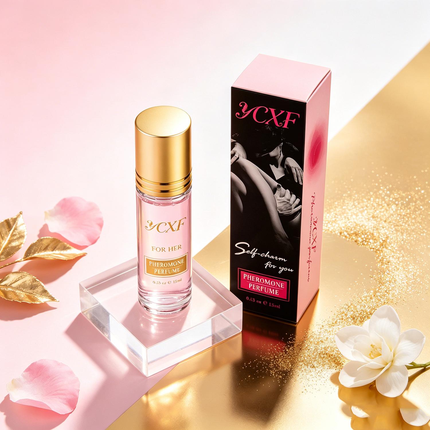 Women's Pheromones Perfume Mini Roll-On - 15ml/0.5fl.oz Travel-Size Fragrance, Long-Lasting Floral Fruity Accord, Ideal for Christmas, Birthday - Enhances Attraction, Captivates Focus for Romantic Moments, Pheromones Perfume Women