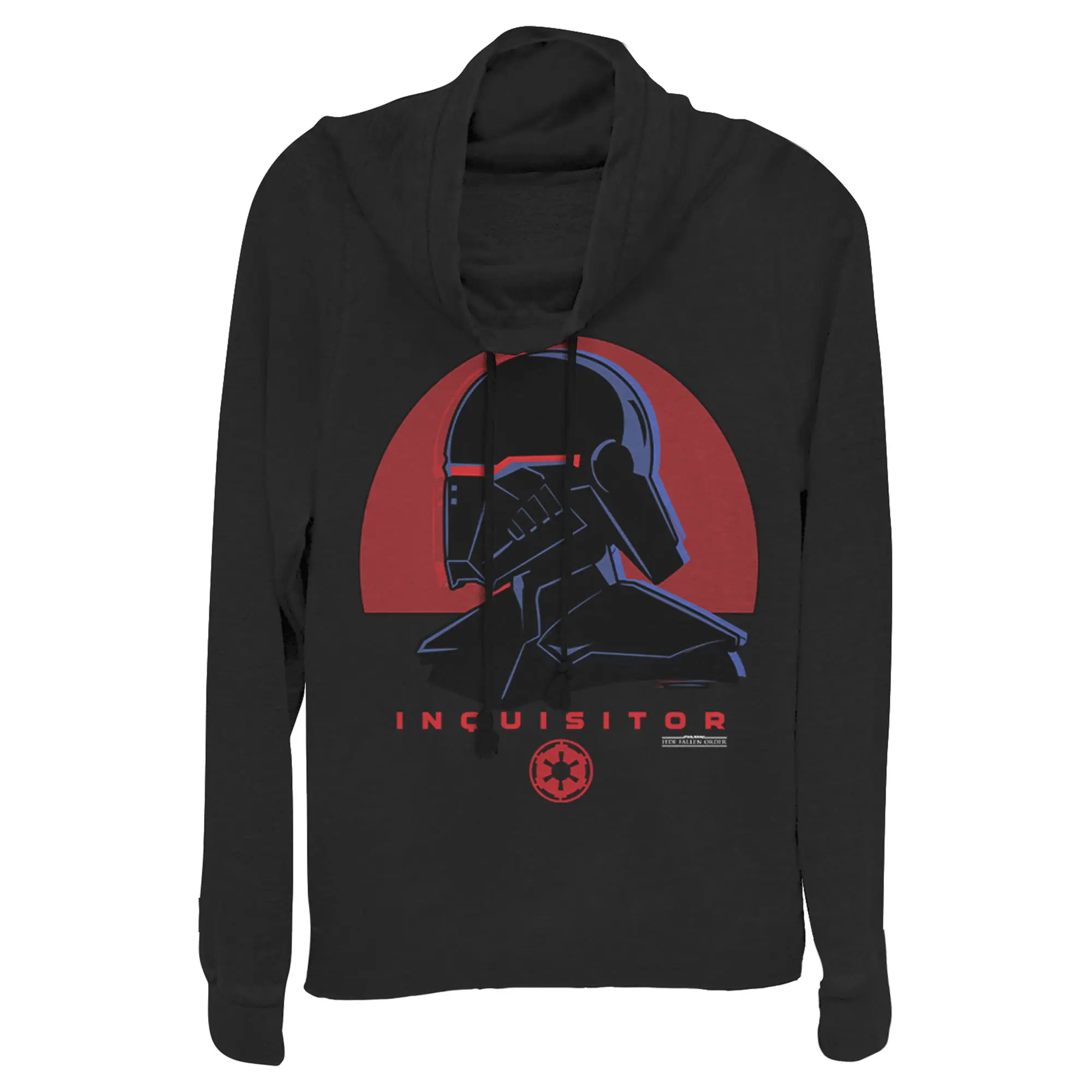 Women's Stylish Fashion Graphic Long-Sleeve Pullover, Star Wars Jedi: Fallen Order Inquisitor Profile Cowl Neck Sweatshirt for Juniors