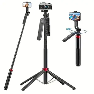 Portable Smartphone Camera Tripod, 360° Rotation Tripod with Wireless Remote Control for Video Recording, Live Streaming