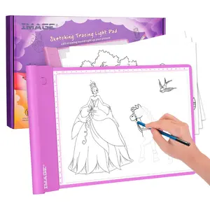 IMAGE Light Up Drawing Tablet Coloring Board for Kids (Includes 10 Traceable Sheets and Two Clips)