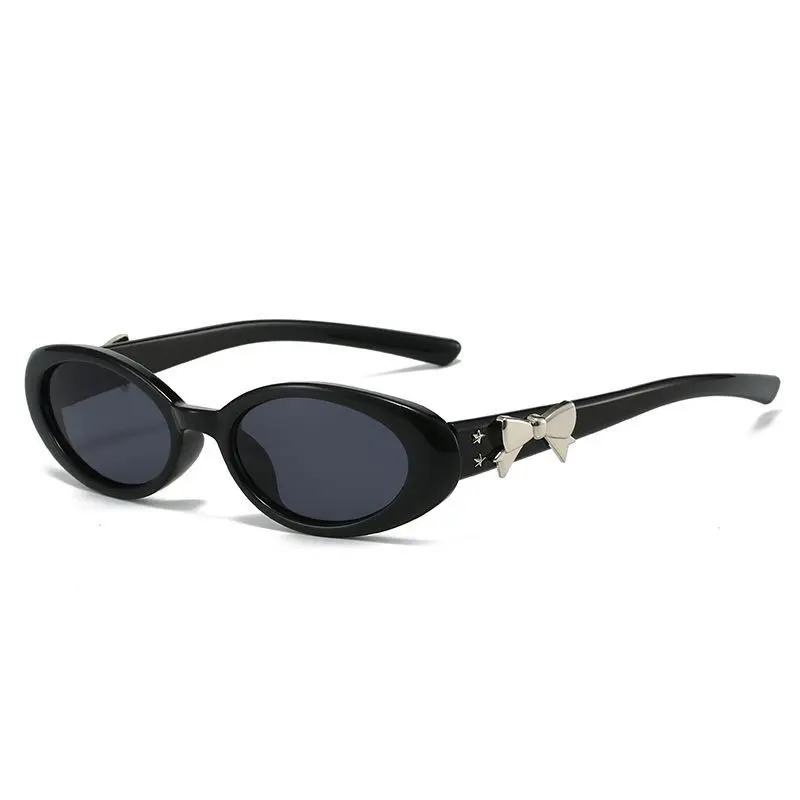Retro Oval Bow Sunglasses Women Fashion Small Oval Frame Sun Glasses Brand Designer Glasses Outdoor Leisure UV400 Eyewear