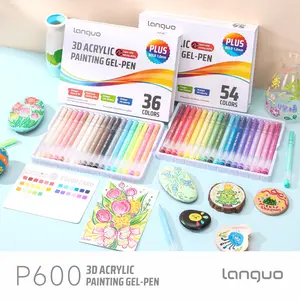 36/54 Color 3D Acrylic Gel Pen Set, Creative 3D Handwriting Style, Quick-Dry Smooth Ink, Suitable for Graffiti Painting, Greeting Card Making, DIY Crafts
