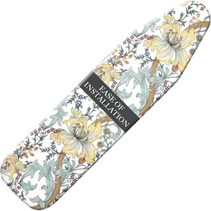 Standard Size Ironing Board Cover and Pad, Full Size Scorch Resistant Padding, 100% Organic Cotton, Heat-Resistant & Washable Elastic Trim for Easy Installation