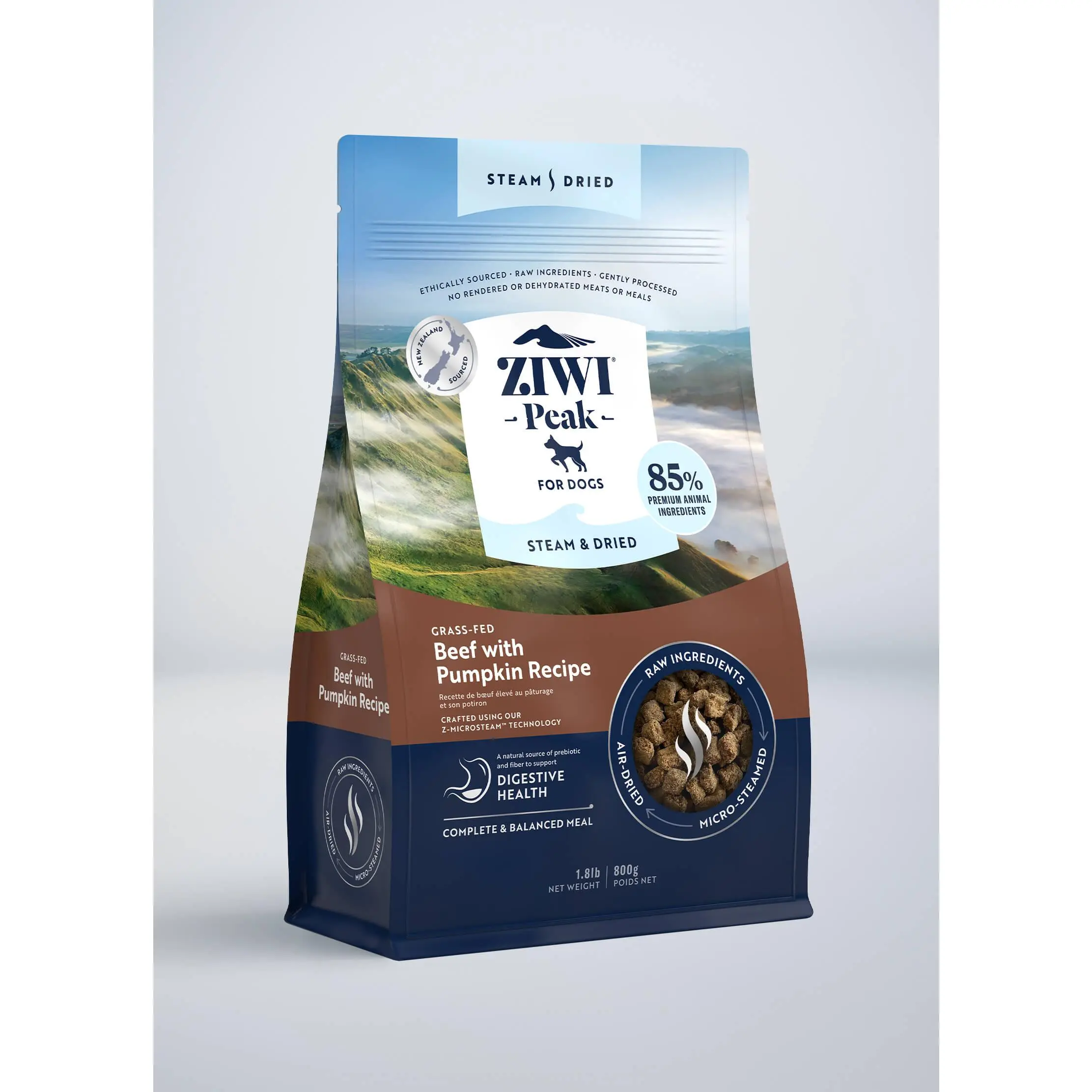 ZIWI Peak Steam & Dried Beef with Pumpkin Recipe for dogs
