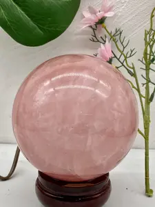 Natural rose quartz sphere