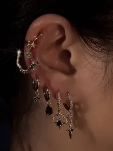 LLX Jewelry Plated Stud Earrings for Women, Hypoallergenic Cartilage Earrings for Multiple Piercing, Dainty Small Stackable Earrings Set for Jewelry Gift occasion