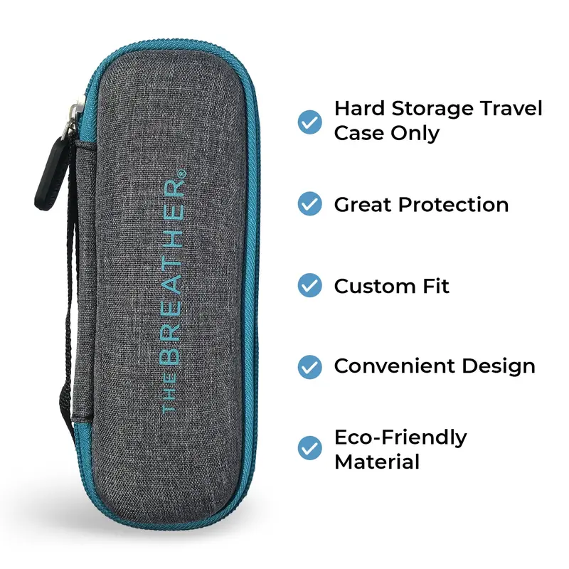 The BREATHER Case – Breathe Easier, Feel Stronger, Live Better | Blue Case Only (Device not included) – Compact, Hard Travel Organizer for Inspiratory & Expiratory Trainer