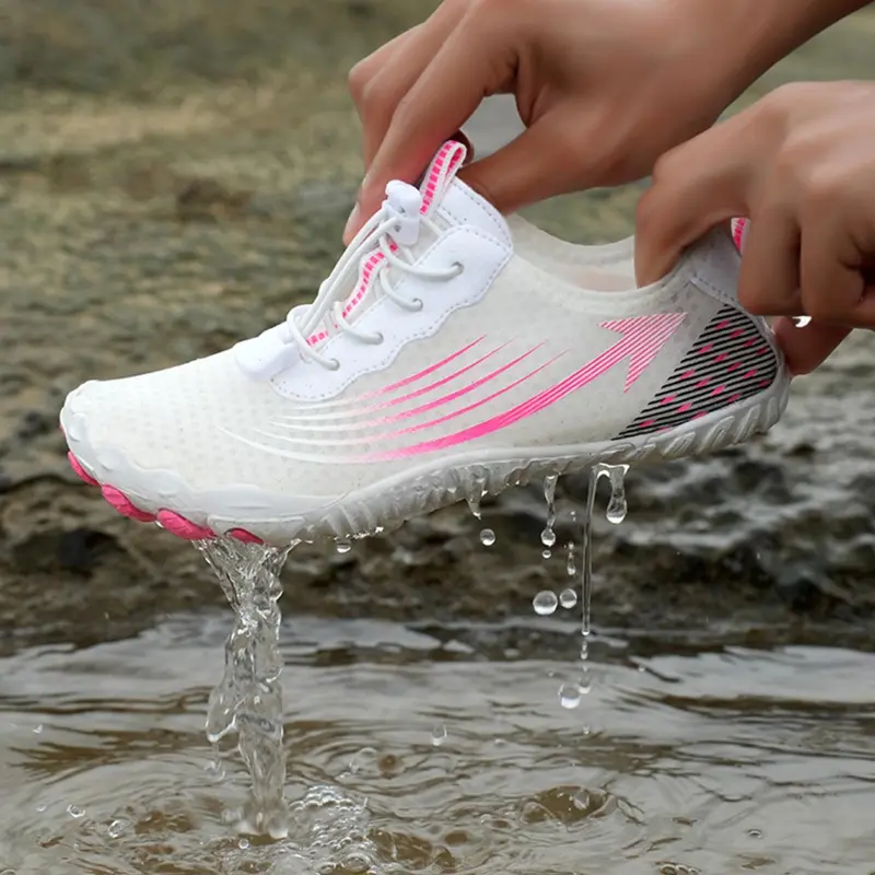 Women's Colorblock Slip on Water Shoes, Lightweight Breathable Quick Drying Water Shoes, Beach Barefoot Shoes for Swimming & Water Sports, Mesh Water Shoes, Water Aqua Shoes, Water Footwear