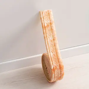 Self-Adhesive Moisture-Proof Wall Border for Living Room Kitchen Bathroom 9.5cm×230cm Waterproof Mould-Proof Wall Sticker Decorative Edge Trim Suitable for Bedroom and Wall Decor Options Including 1 or 4 Pieces