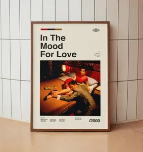 In the Mood for Love Vintage Movie Poster - Chinese Cinema Film - Minimalist Midcentury Wall Art Print
