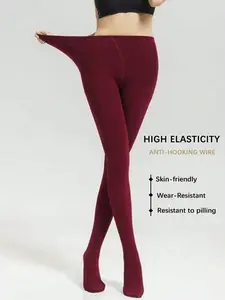 Burgundy Plus Size Pantyhose, High Elastic Waist, Breathable Comfort, Perfect for Dance and Casual Wear, Essential for Curvy Sisters