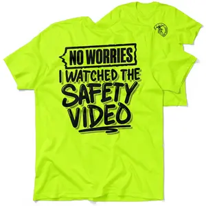 Armed American Supply Hi Visibility Safety Yellow T-Shirt Men's 30-Day Guarantee Quality Cotton Poly Blend Blue Collar Streetwear Top Casual Menswear