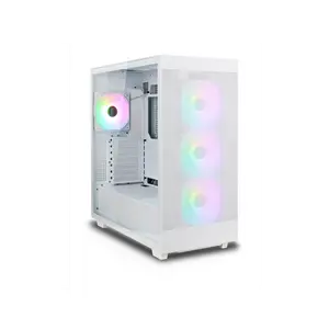 Rosewill Helium Flow White Mid Tower Computer Gaming Case, TG & Mesh Panel, ATX, Tool-less, High-Airflow, 4x 120mm PWM ARGB Fan