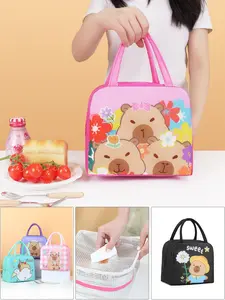 Single Cartoon Lunch Bag, Durable Insulated Bag, Insulated Bento Box Carrier, Portable Handheld Food Container, Cute School & Office Snack Pouch