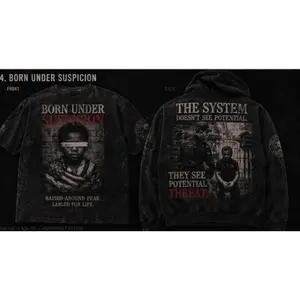 LIL G x AURIA – Born Under Suspicion Tee (Acid Wash Edition)