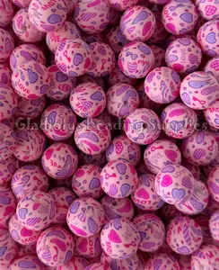 15mm Heart Silicone Beads, Round, DIY Pens, DIY keychain, Loose, Valentine's Day, Cupid